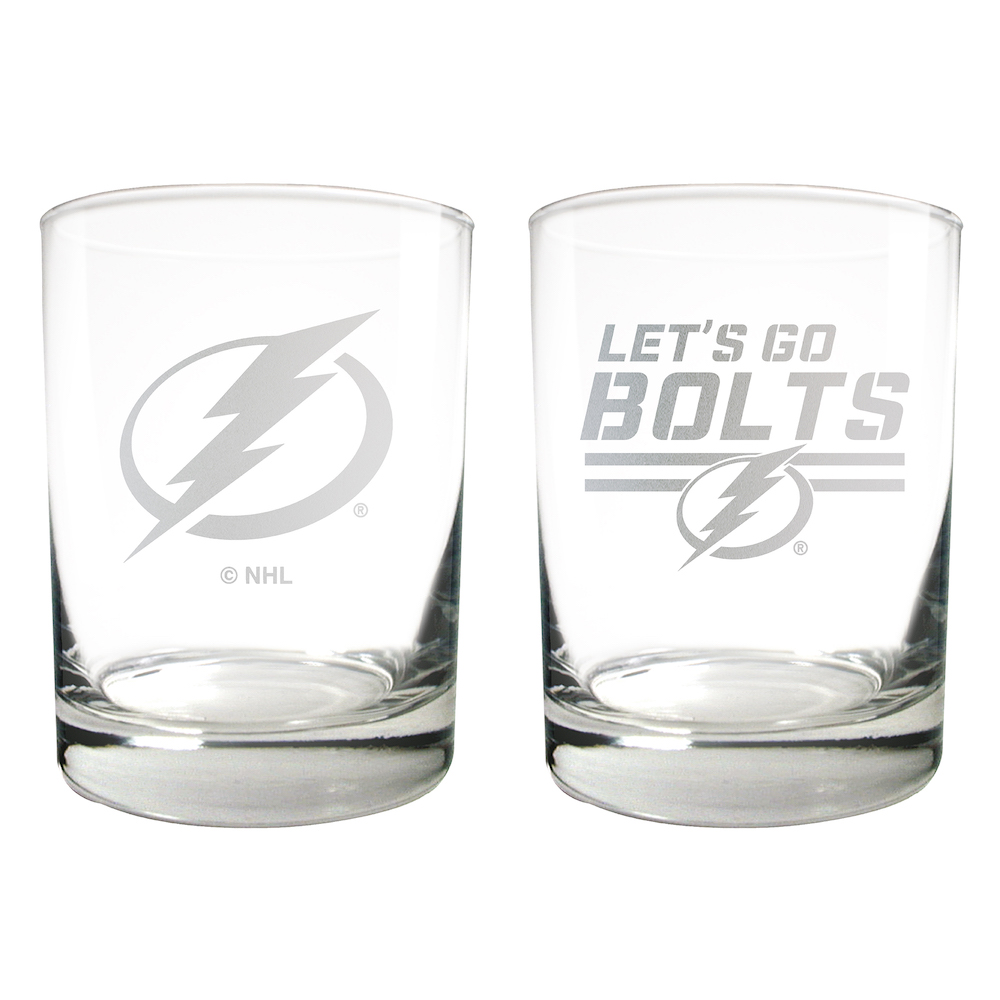 Tampa Bay Lightning 2pc Rocks Glass Set