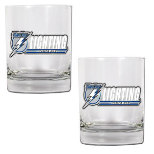 Tampa Bay Lightning NHL Logo 2pc Rocks Glass Set