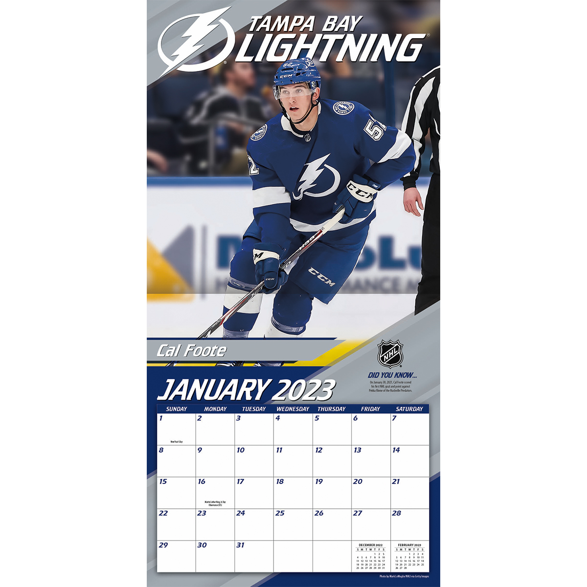 Tampa Bay Lightning 2022 Nhl Wall Calendar - Buy At Khc Sports