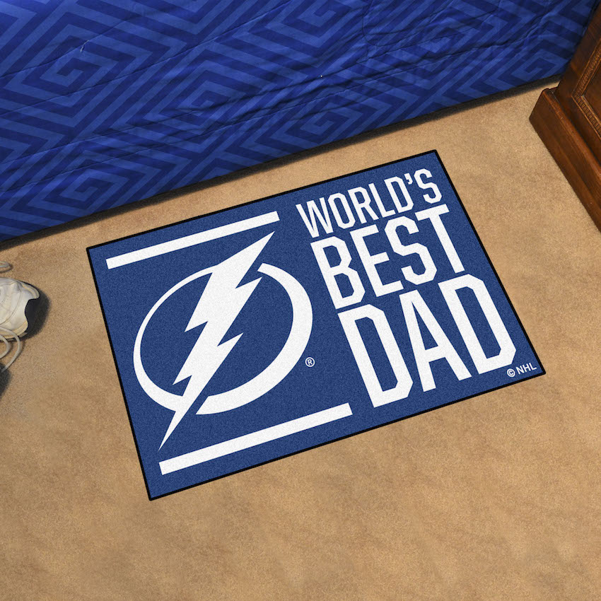 Tampa Bay Lightning 20 x 30 WORLDS BEST DAD Floor Mat