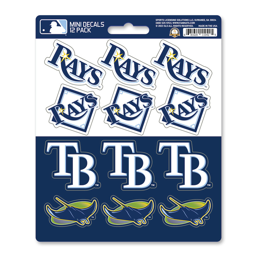 Tampa Bay Rays Team Logo Mini Decal 12 Pack