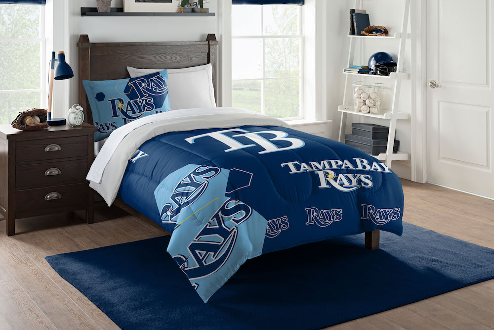 Tampa Bay Rays Twin Comforter Set with Sham