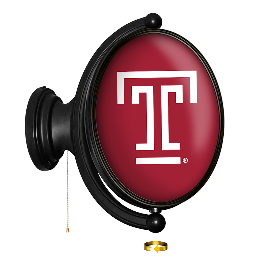 Temple Owls LED Rotating Wall Sign ~ OVAL