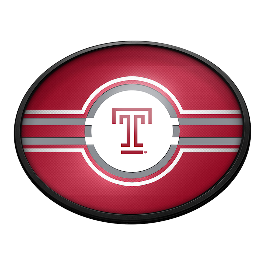 Temple Owls Slimline LED Wall Sign ~ OVAL PRIMARY