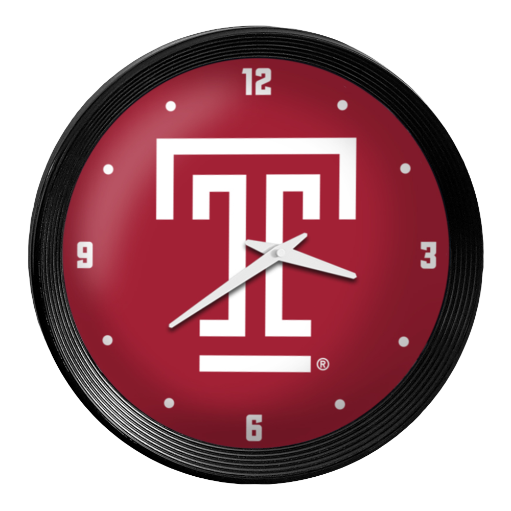Temple Owls Ribbed Frame Wall Clock