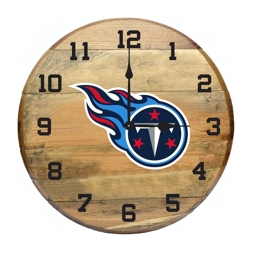 Tennessee Titans Oak Barrel Clock