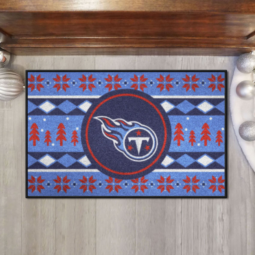 Tennessee Titans Holiday Sweater Themed 20 x 30 STARTER Floor Mat