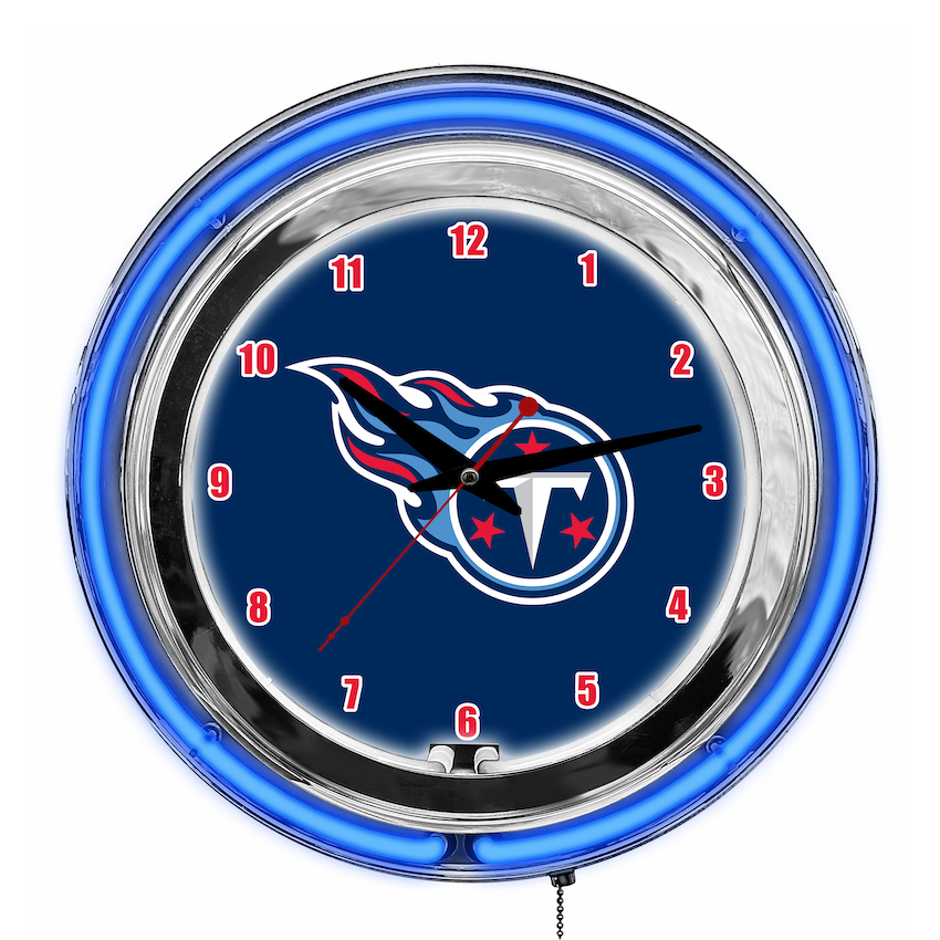 Tennessee Titans Chrome NEON Clock 14 inch