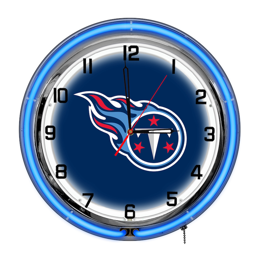 Tennessee Titans Chrome NEON Clock 18 inch