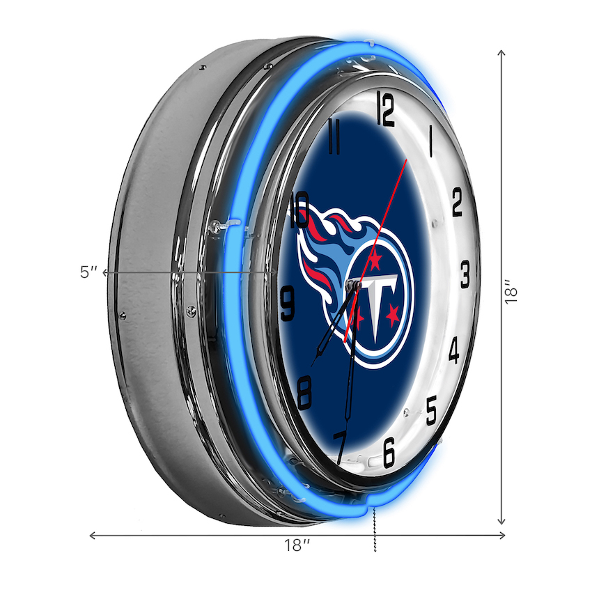 Tennessee Titans Chrome NEON Clock 18 inch