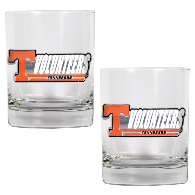 Tennessee Volunteers NCAA Logo 2pc Rocks Glass Set