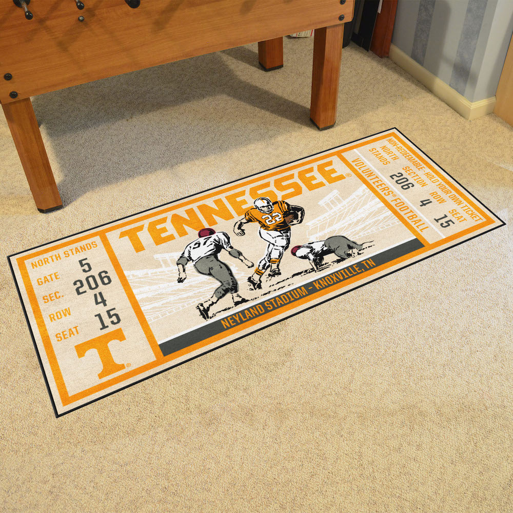 Tennessee Volunteers 30 x 72 Game Ticket Carpet Runner