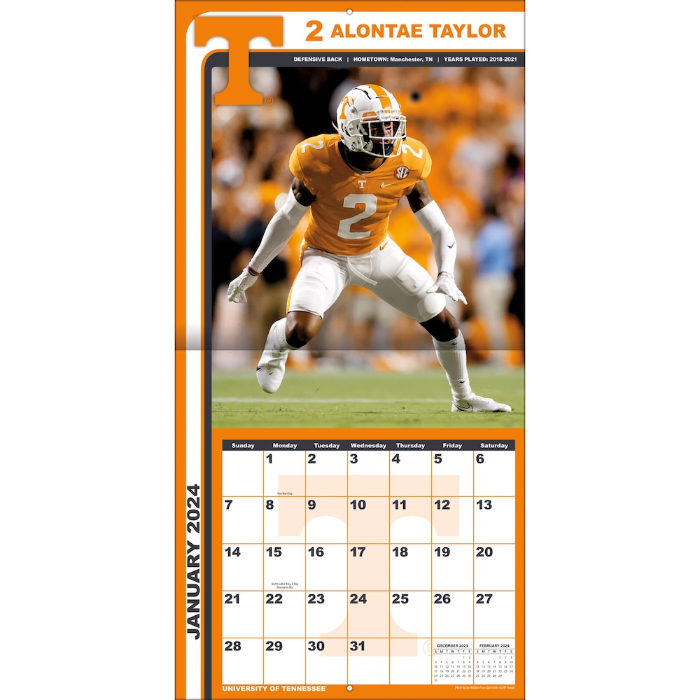 Tennessee Volunteers 2025 NCAA Team Wall Calendar