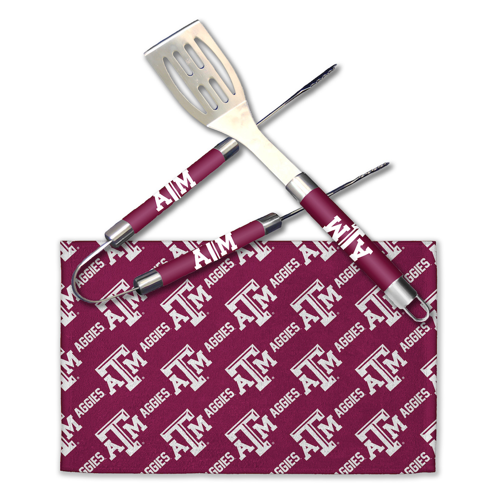 Texas A&M Aggies 3 Piece BBQ GRILL MASTER set