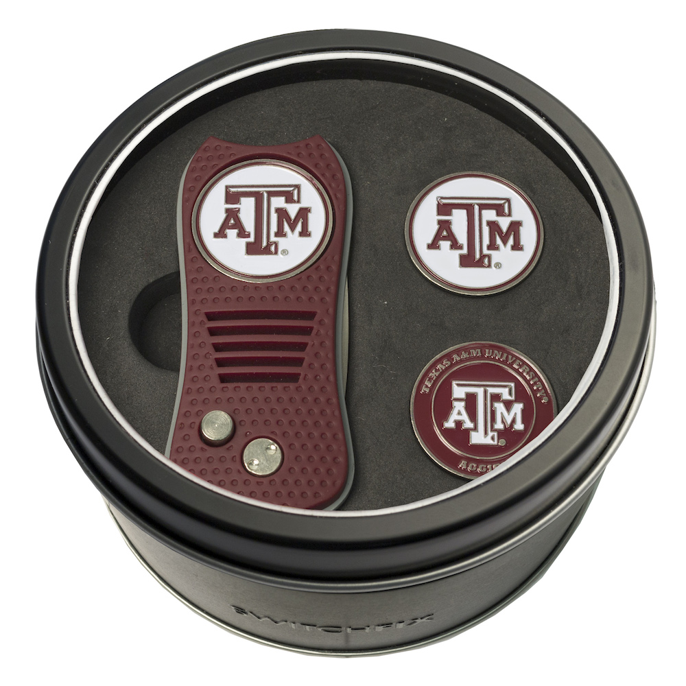 Texas A&M Aggies Switchblade Divot Tool and 2 Ball Marker Gift Pack