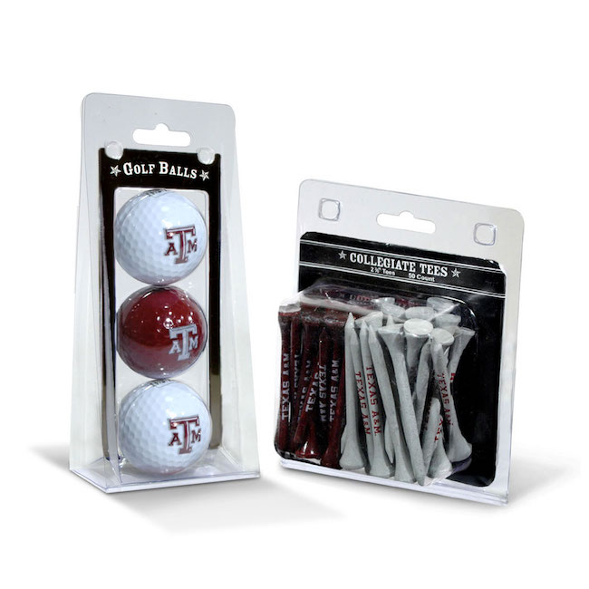 Texas A&M Aggies 3 Ball Pack and 50 Tee Pack