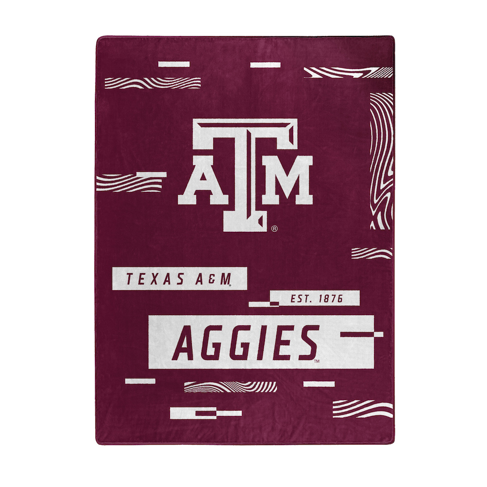 Texas A&M Aggies Large Plush Fleece Raschel Blanket 60 x 80