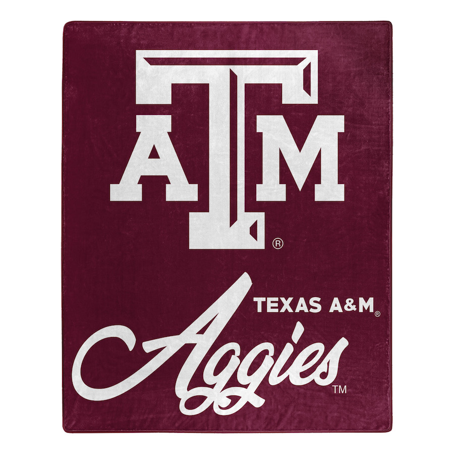 Texas A&M Aggies Plush Fleece Raschel Blanket 50 x 60