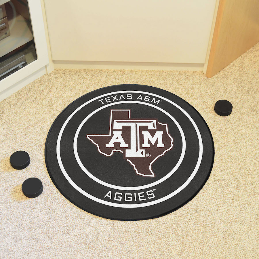 Texas A&M Aggies Round Hockey Puck Mat