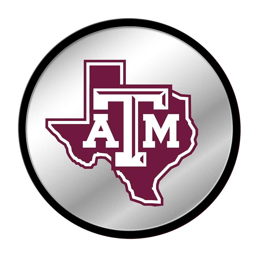 Texas A&M Aggies TEXAS Modern Disc Mirrored Wall Sign