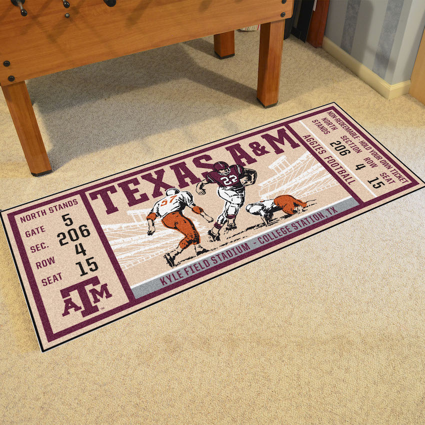 Texas A&M Aggies 30 x 72 Game Ticket Carpet Runner