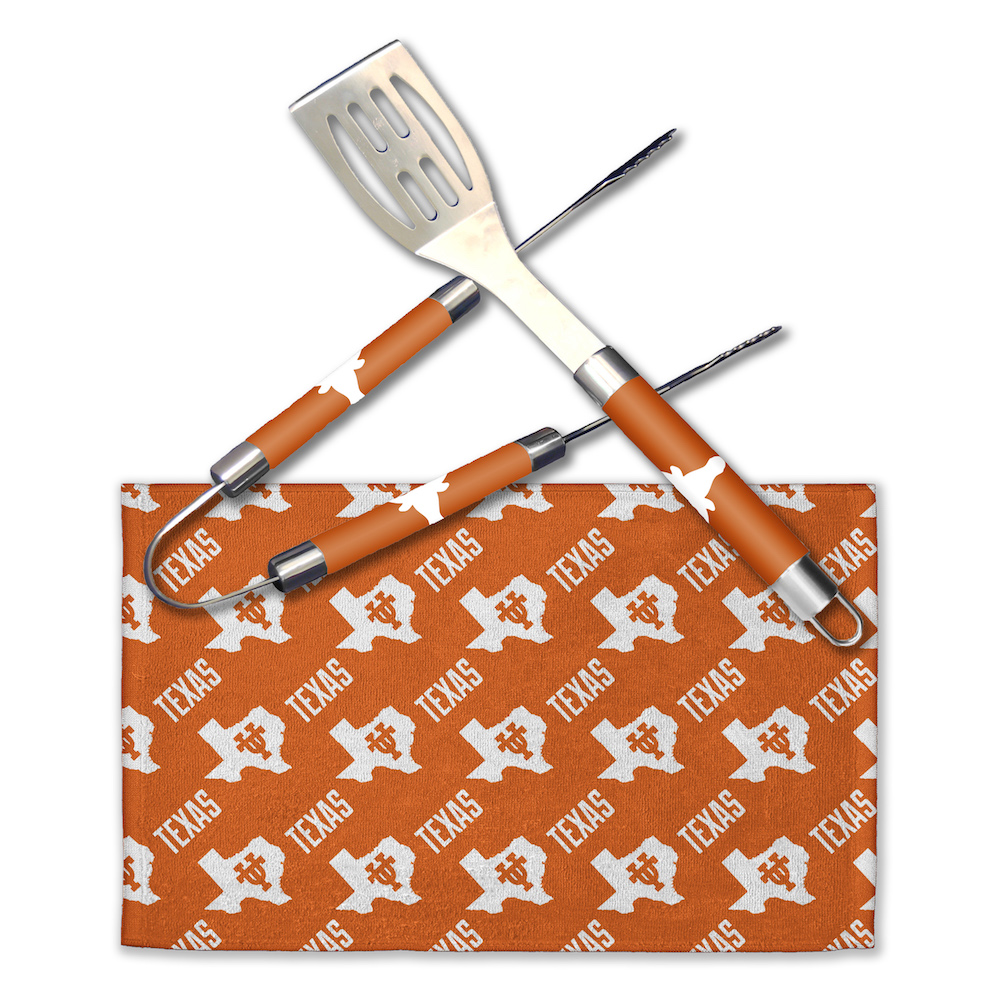 Texas Longhorns 3 Piece BBQ GRILL MASTER set