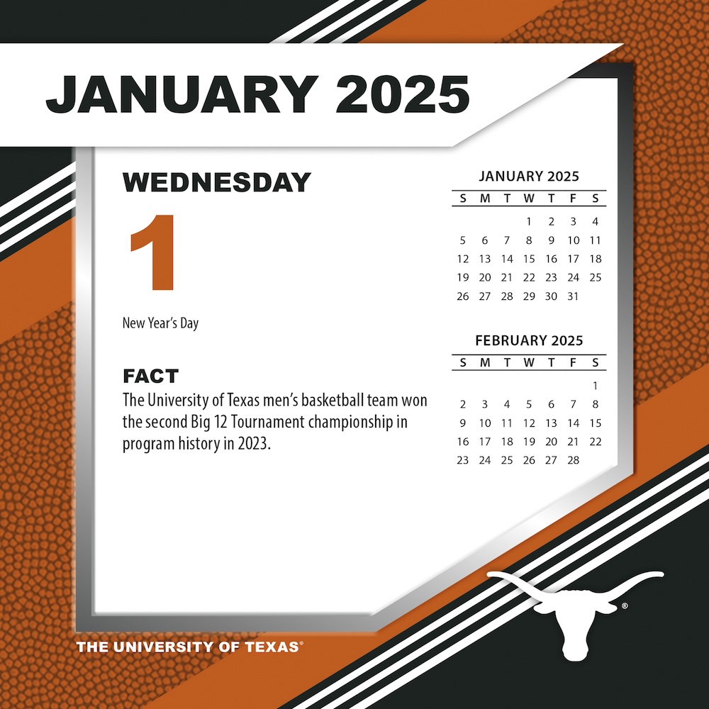 Texas Longhorns 2025 NCAA Page-A-Day Box Calendar