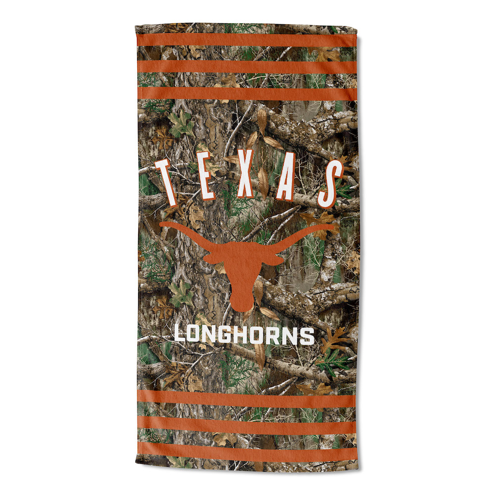 Texas Longhorns Real Tree Camo 30x60 Beach Towel