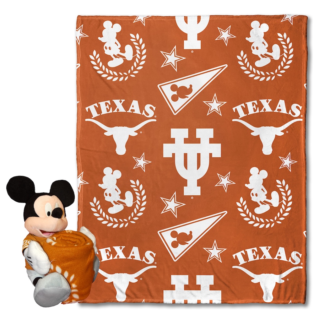 Texas Longhorns Disney Mickey Mouse Hugger and Silk Blanket Set