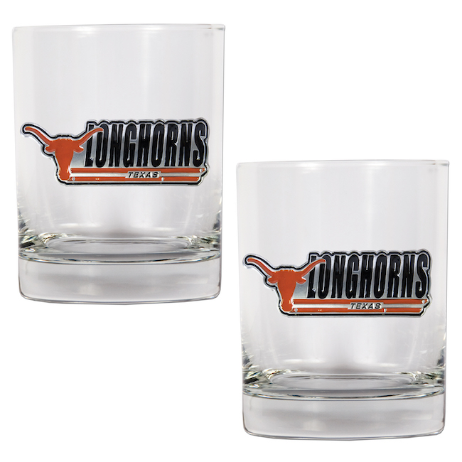 Texas Longhorns NCAA Logo 2pc Rocks Glass Set