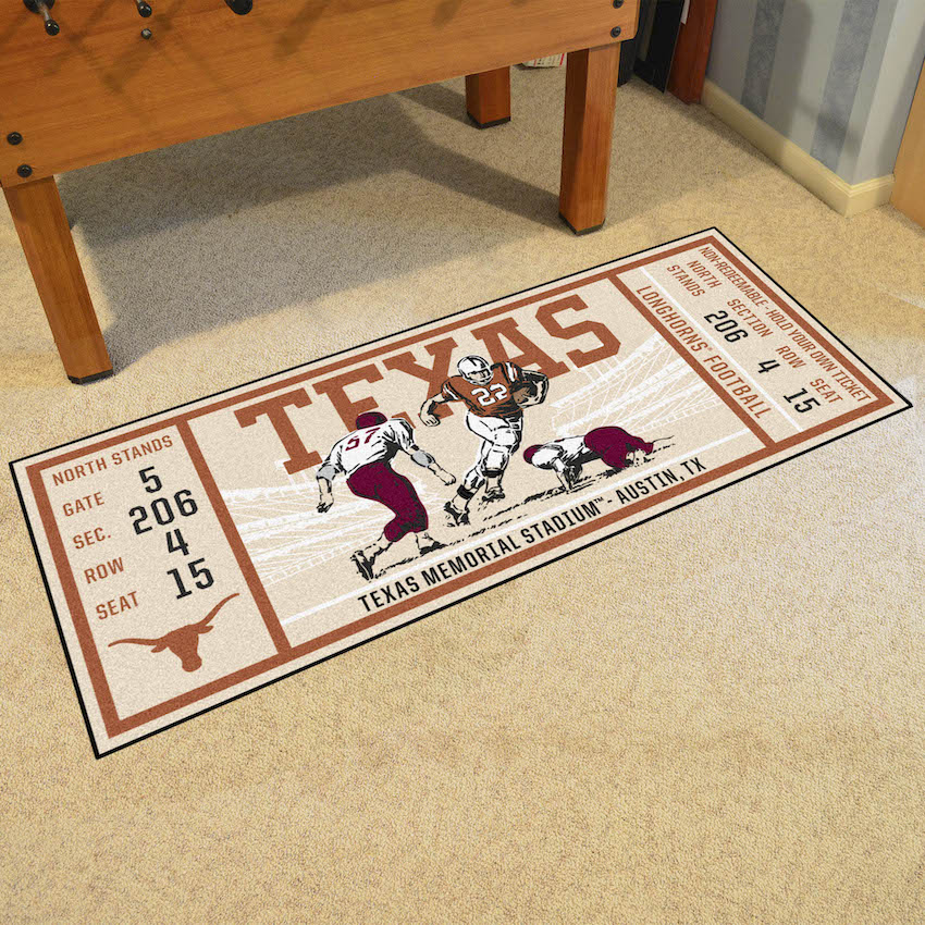 Texas Longhorns 30 x 72 Game Ticket Carpet Runner