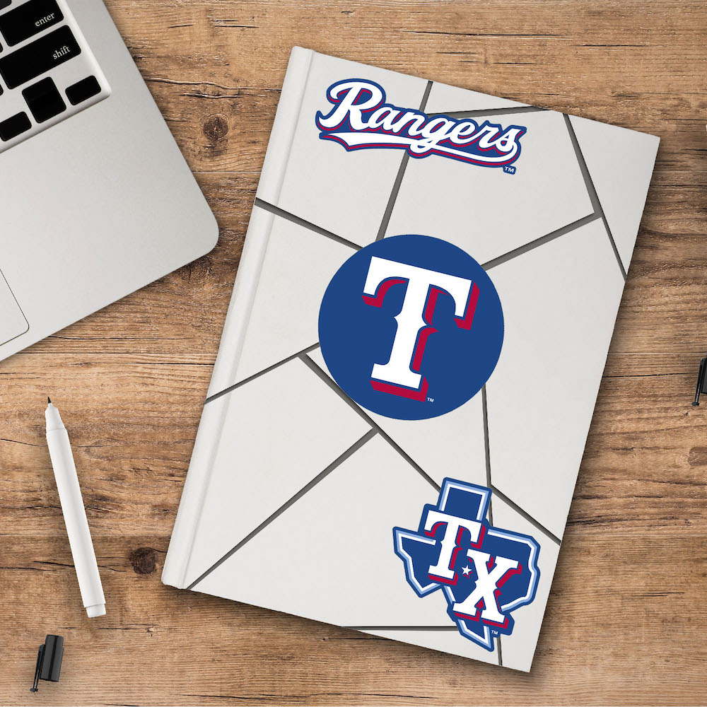 Texas Rangers Team Logo Decal 3 Pack