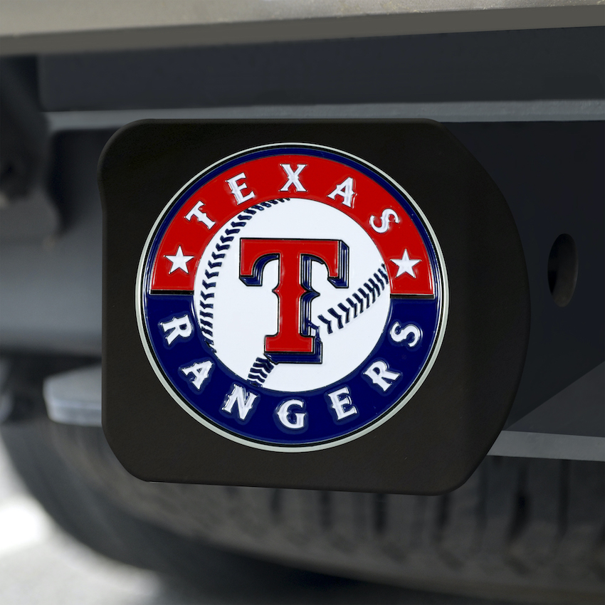 Texas Rangers Black and Color Trailer Hitch Cover