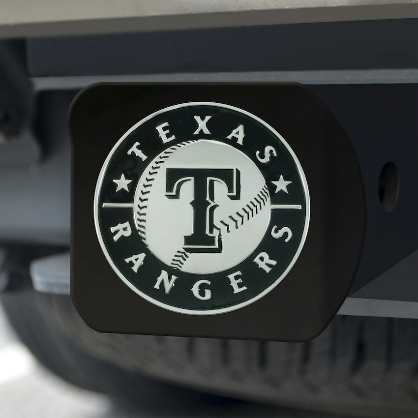 Texas Rangers BLACK Trailer Hitch Cover