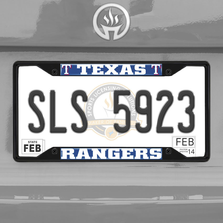 Texas Rangers Black License Plate Frame
