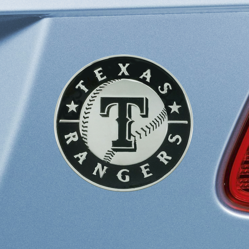 Texas Rangers Chrome Metal Auto Emblem