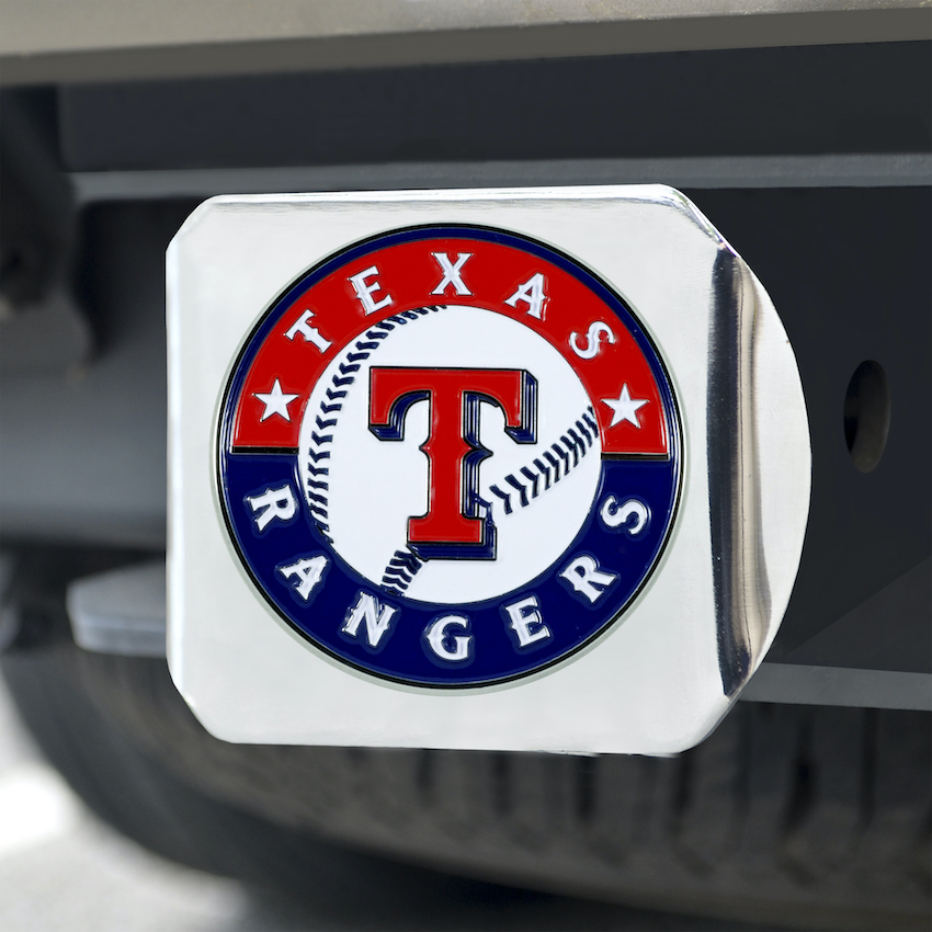 Texas Rangers Color Chrome Trailer Hitch Cover