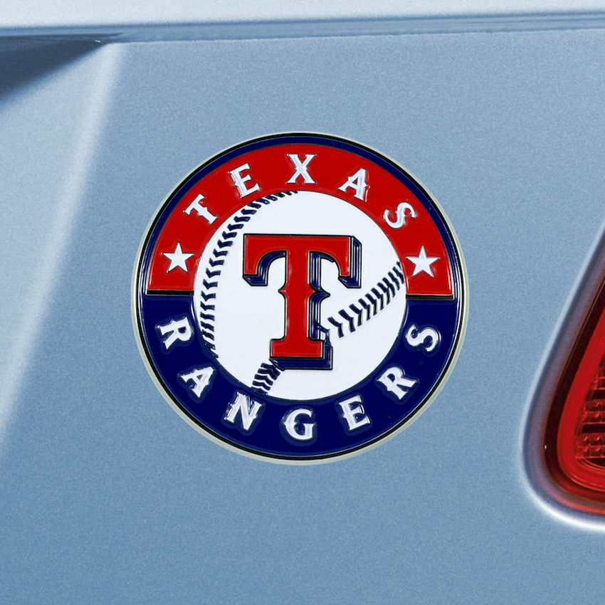 Texas Rangers Color Metal Auto Emblem