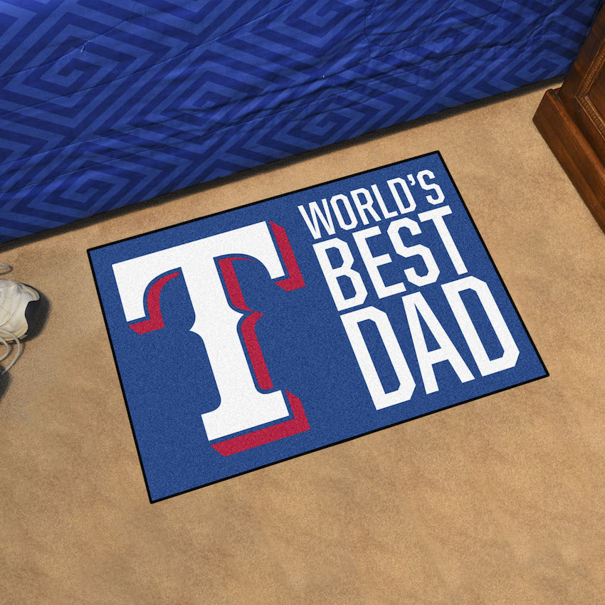 Texas Rangers 20 x 30 WORLDS BEST DAD Floor Mat
