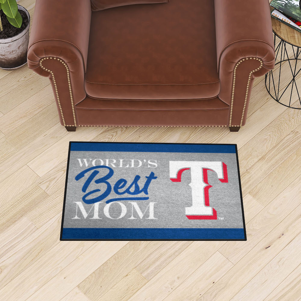 Texas Rangers 20 x 30 WORLDS BEST MOM Floor Mat