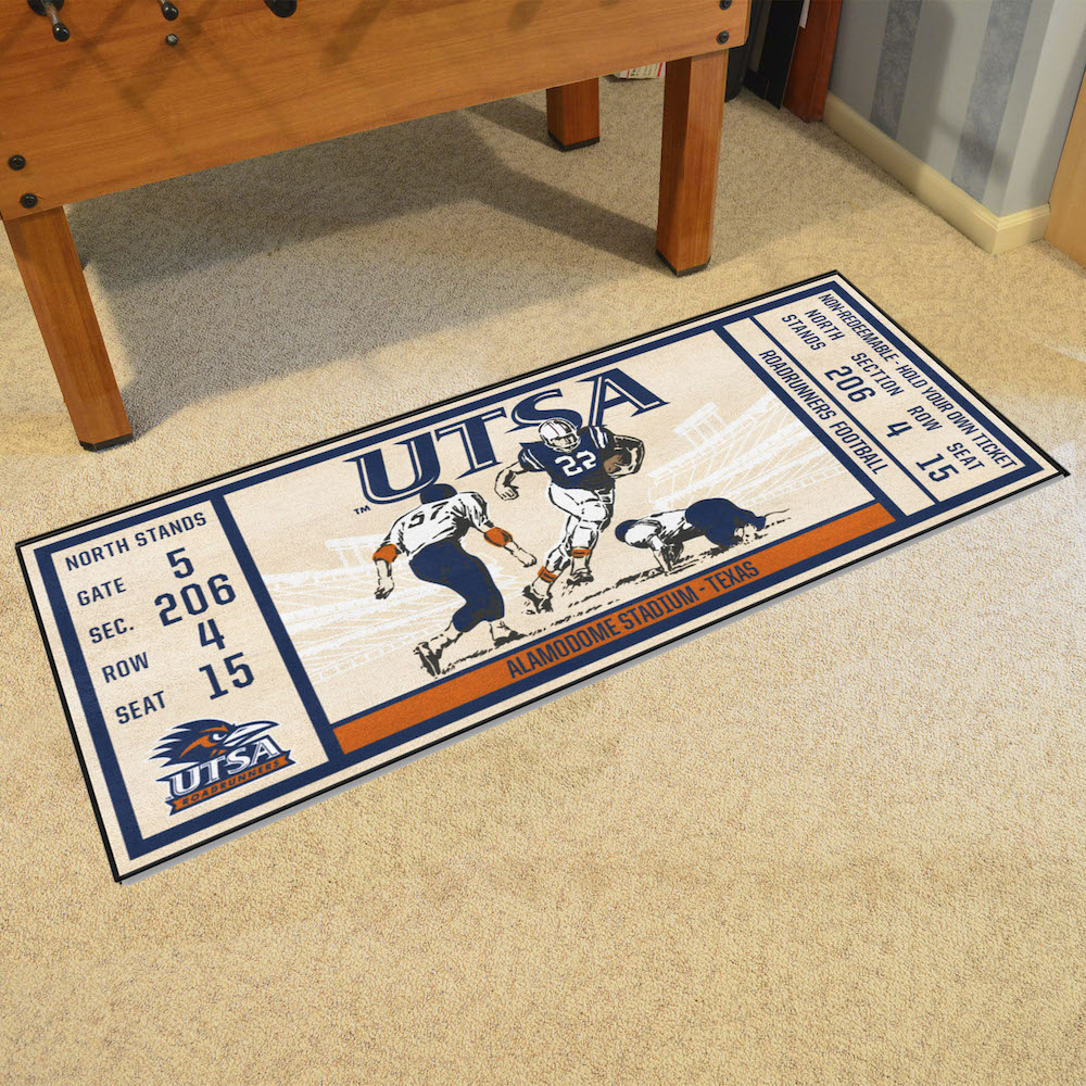 Texas San Antonio Road Runners 30 x 72 Game Ticket Carpet Runner