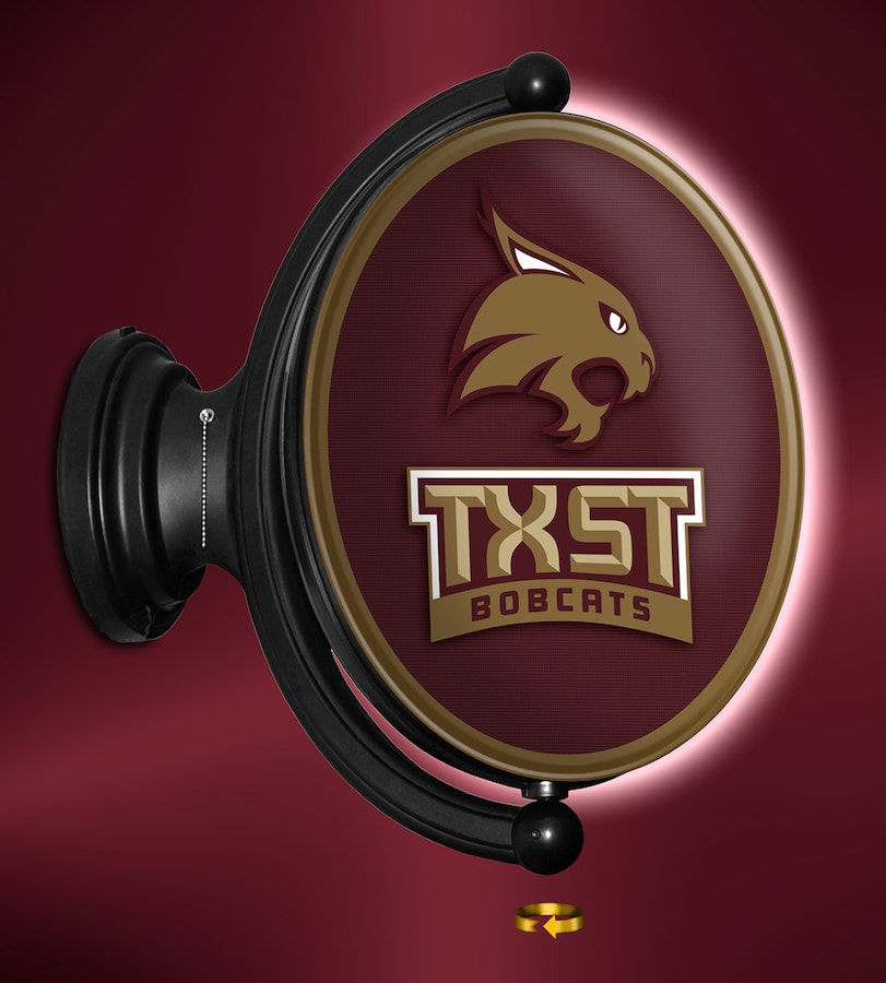 Texas State Bobcats LED Rotating Wall Sign ~ OVAL TS