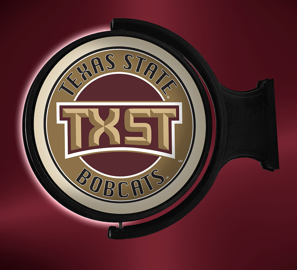 Texas State Bobcats LED Rotating Wall Sign ~ TS