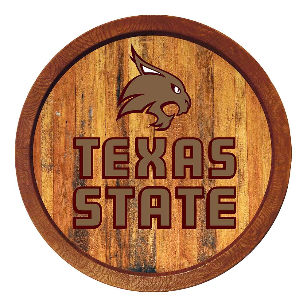 Texas State Bobcats FAUX Barrel Top Sign