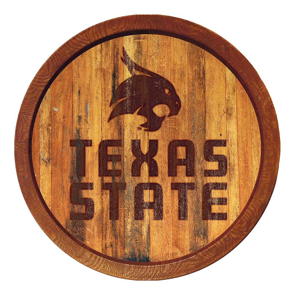 Texas State Bobcats Branded FAUX Barrel Top Sign