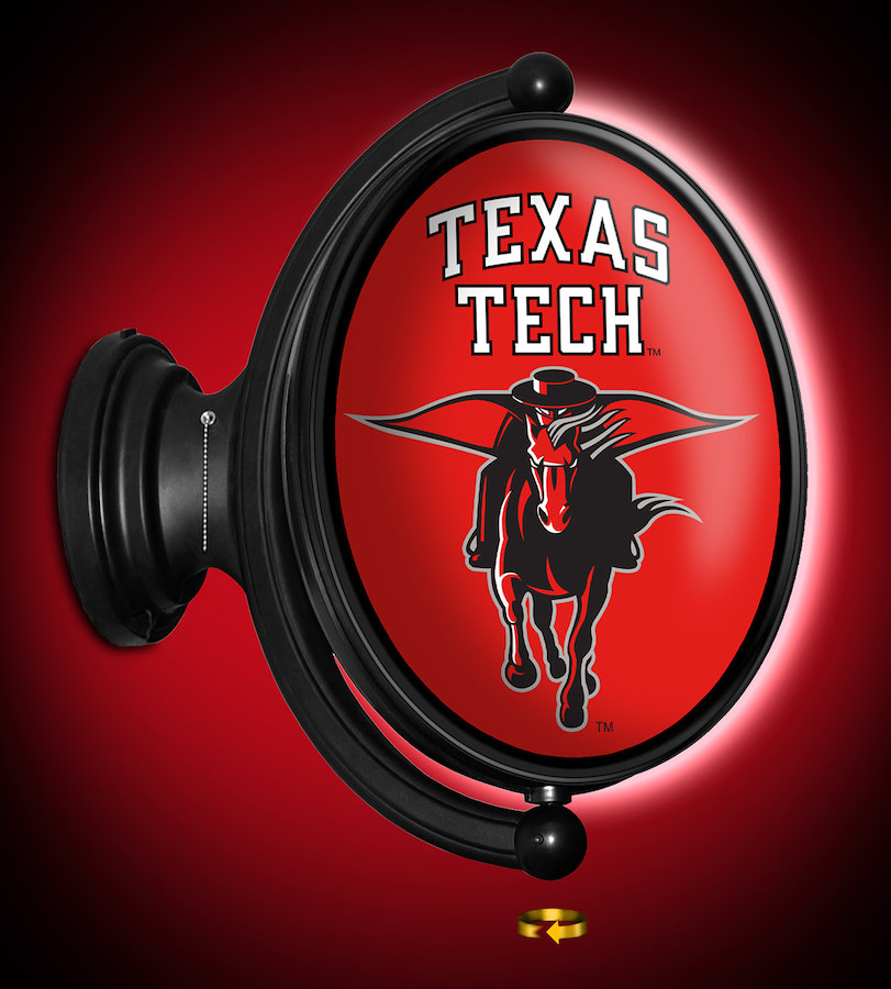 Texas Tech Red Raiders LED Rotating Wall Sign ~ OVAL MASK