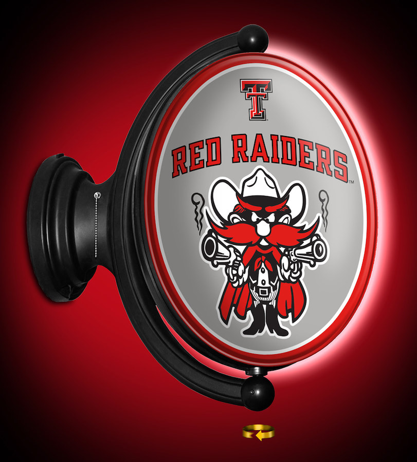 Texas Tech Red Raiders LED Rotating Wall Sign ~ OVAL RED