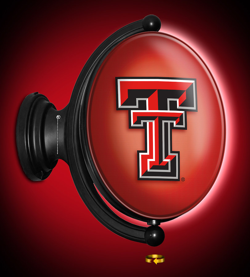 Texas Tech Red Raiders LED Rotating Wall Sign ~ OVAL TT