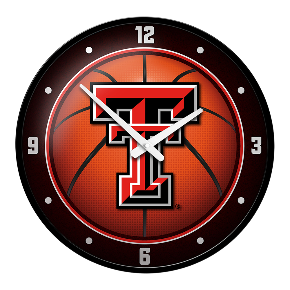 Texas Tech Red Raiders Modern Disc BASKETBALL Wall Clock