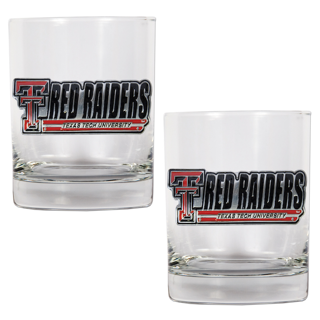 Texas Tech Red Raiders NCAA Logo 2pc Rocks Glass Set